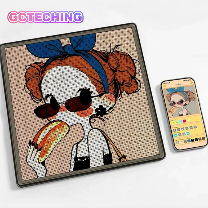 Art Craft Kit - DIY スマート LED ペグボード APP 制御電子ヒューズビーズ溶解ボード大型正方形アイロンビーズクラフトキット子供用ギフト