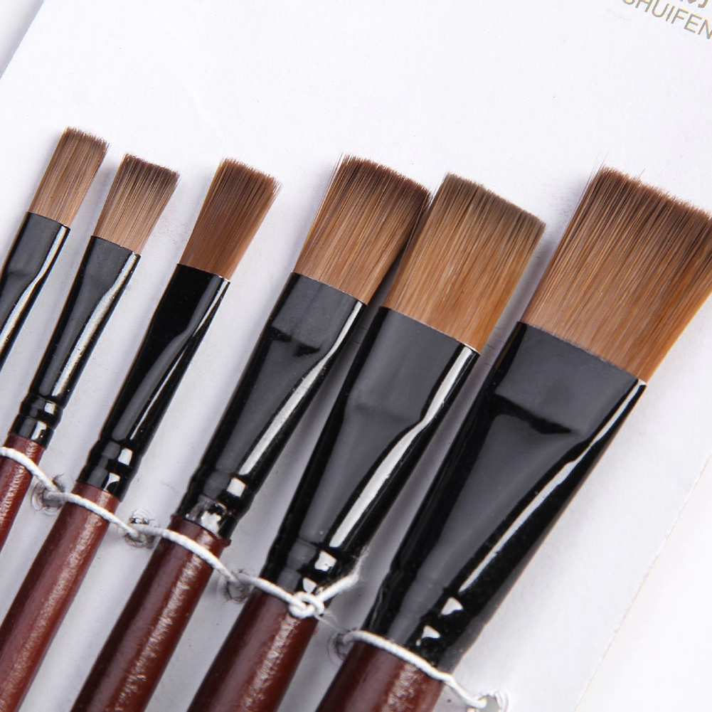 Gouache Paint Set - アーティスト用品水彩セット用6個ナイロンアクリルオイルペイントガッシュブラシ