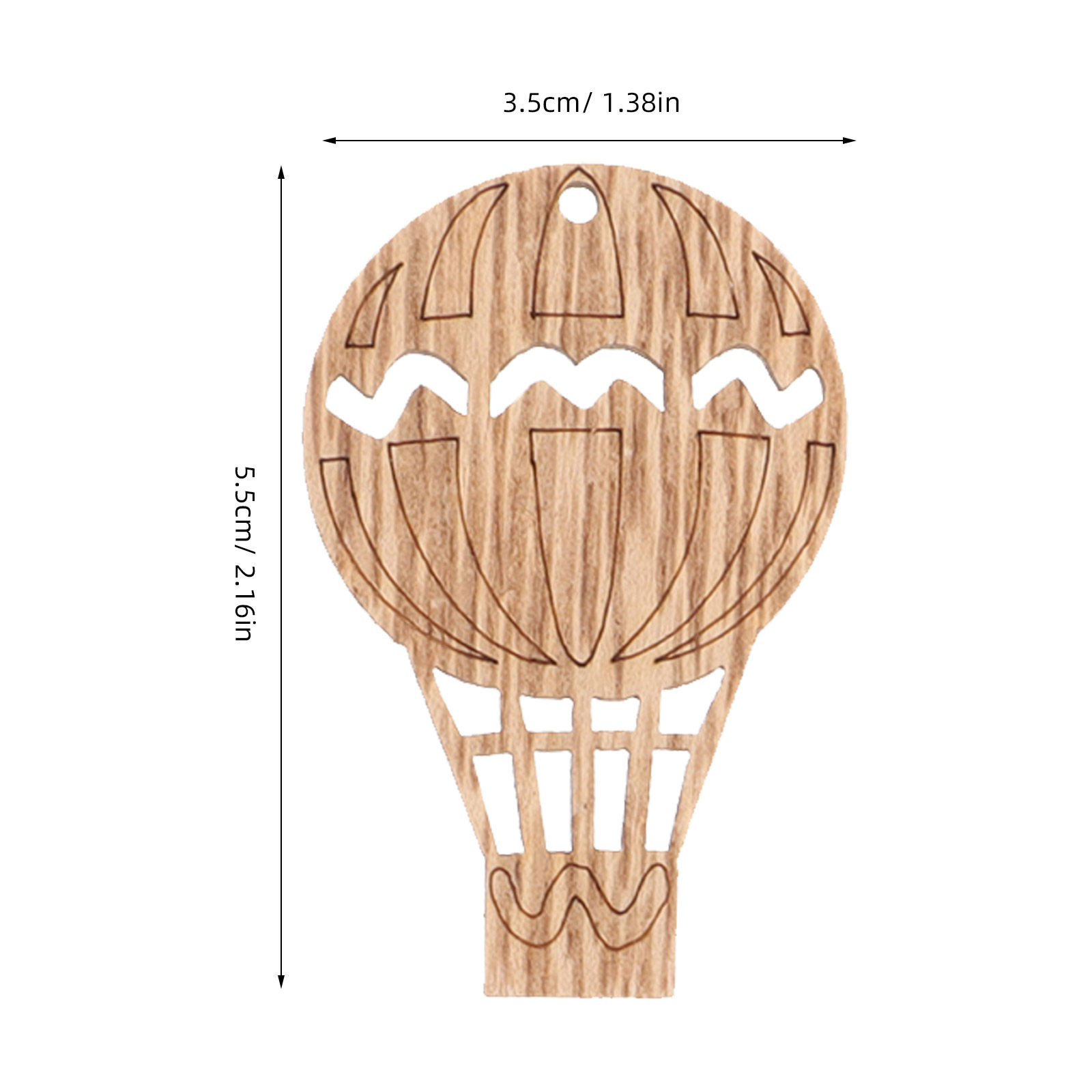 木製の熱気球のパーツ10個。未塗装の木製カットアウトで、素朴 - Art And Craft For Nursery のレビューと価格